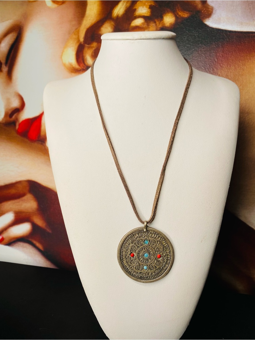 Tibetan Mandala Pendant Necklace : Double-Sided Himalayan Amulet